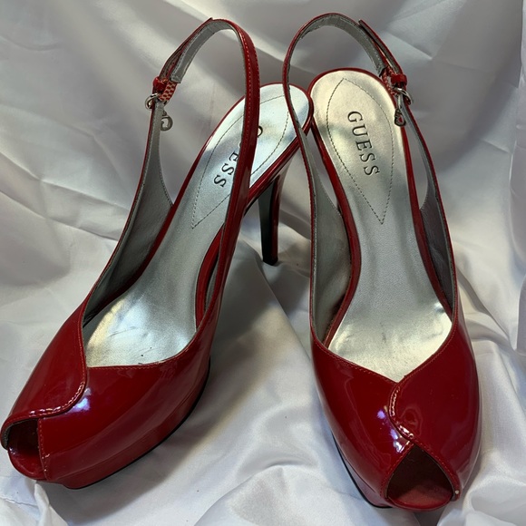 guess shoes red heels